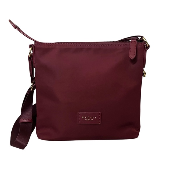 Radley London Pocket Essentials Responsible Maroon Nylon Zip Top Crossbody Bag - Picture 16 of 16